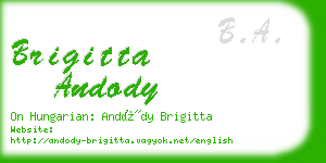 brigitta andody business card